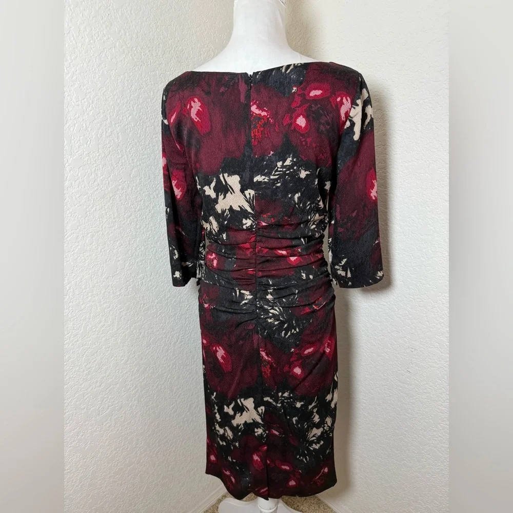 Tracy Reese Anthropologie Floral Paintbrush Watercolor Silk Crepe‎ Dress S 10